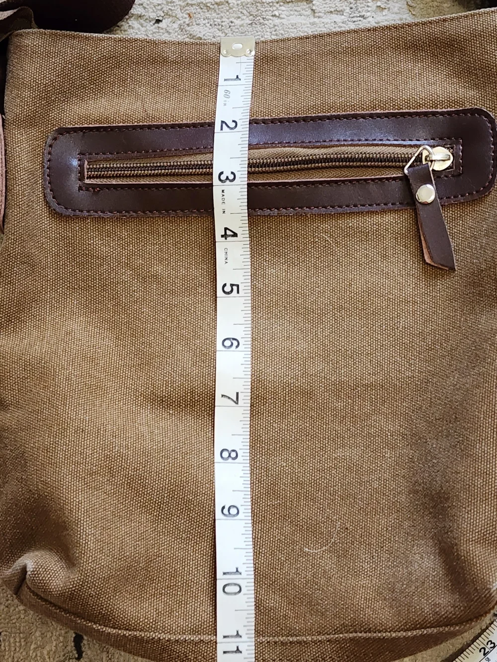 Gustin Brown Canvas Crossbody Bag for Men